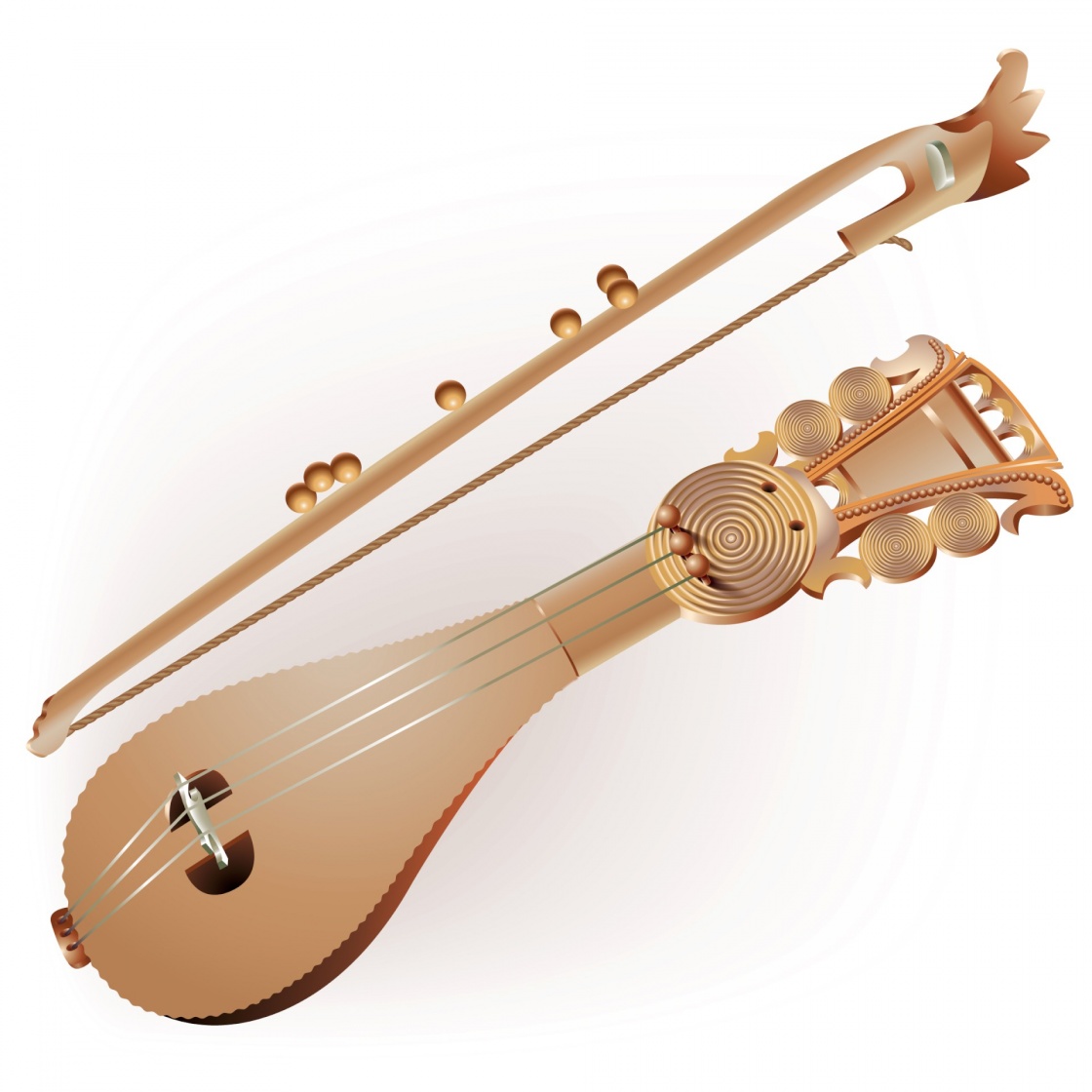 'Musical instruments series. Traditional Cretan lyra, isolated on white background. Vector illustration' - Kreta